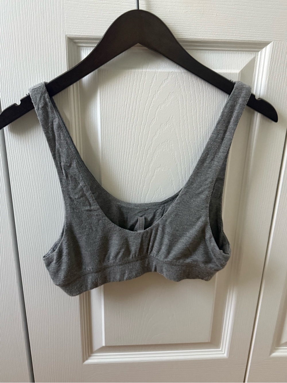 Skims Cotton Gray Scoop Neck Bralette - Picture 3 of 4